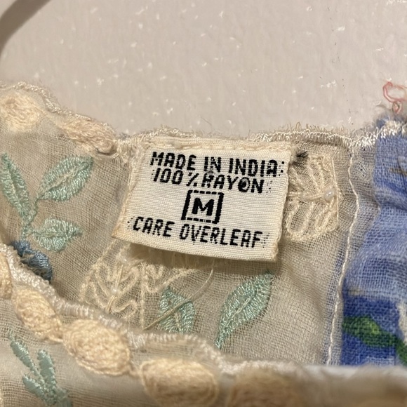 Vintage 1980s Puff Sleeve Lace Dress Size Medium Cottagecore Grandma Core Floral - Picture 6 of 10